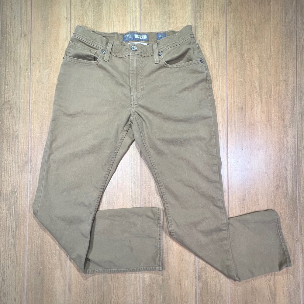 BKE‎ Jake Straight Leg Pants Mens 31R x29 Olive Tan Khaki Stretch Chino